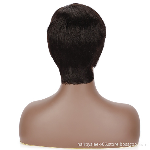 Rebecca Best Selling Straight Short  Hair Wholesale Cheap Pixie Cut Short Human hair Wigs For Black Woman Human Hair